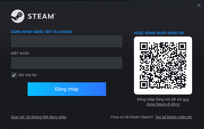 Đăng nhập vào tài khoản Steam