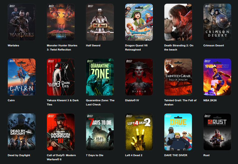 RitoKey cung cấp hệ sinh thái game Steam toàn diện