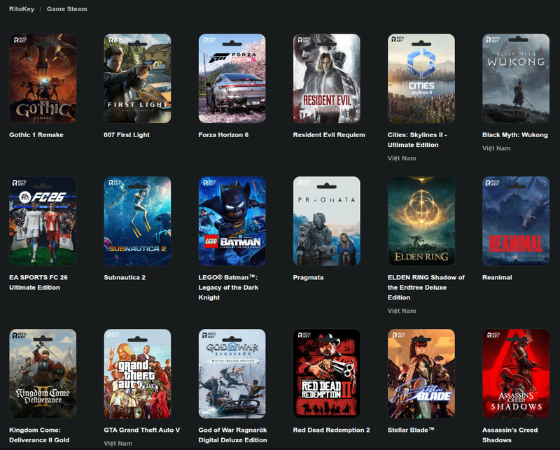 Kho Game Steam offline tại RitoKey