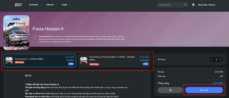 Chọn phiên bản phù hợp Forza Horizon 6 phù hợp