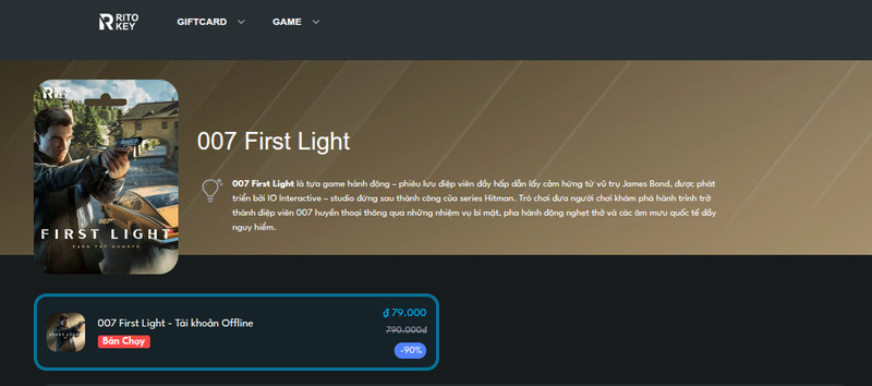 Game 007 First Light Tại RitoKey
