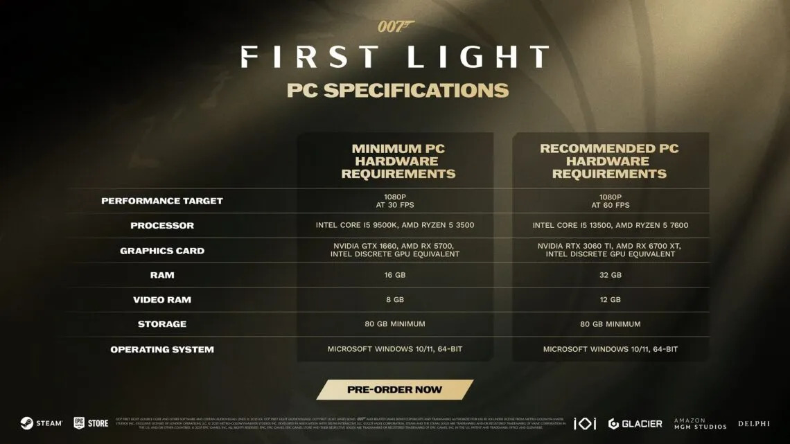 Cấu Hình Chơi 007 First Light Trên PC
